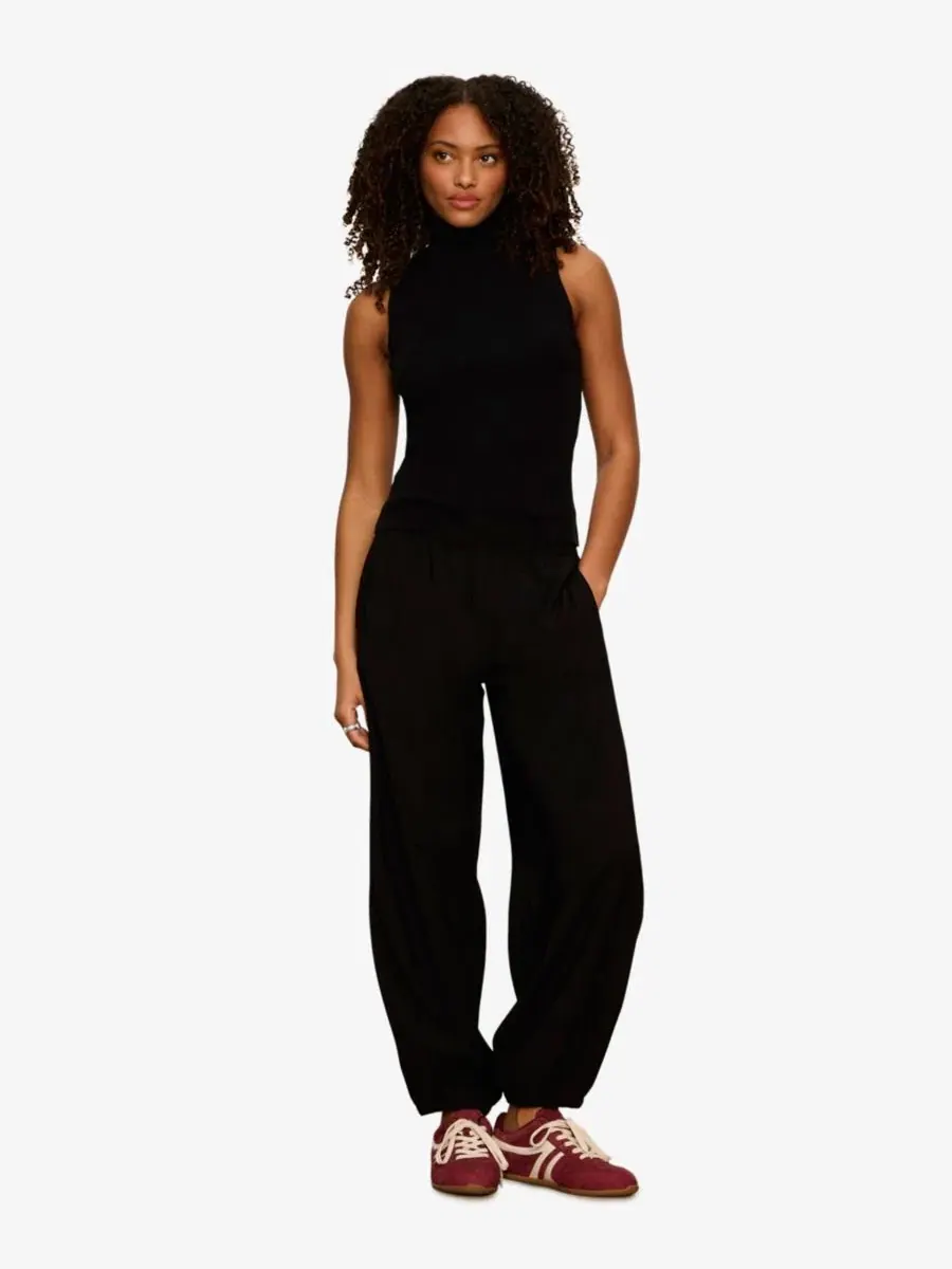 Брюки-бананы с широкой штаниной Petite Micro Wide-Leg Balloon Pants Sanctuary — изображение 2 из 6, черный