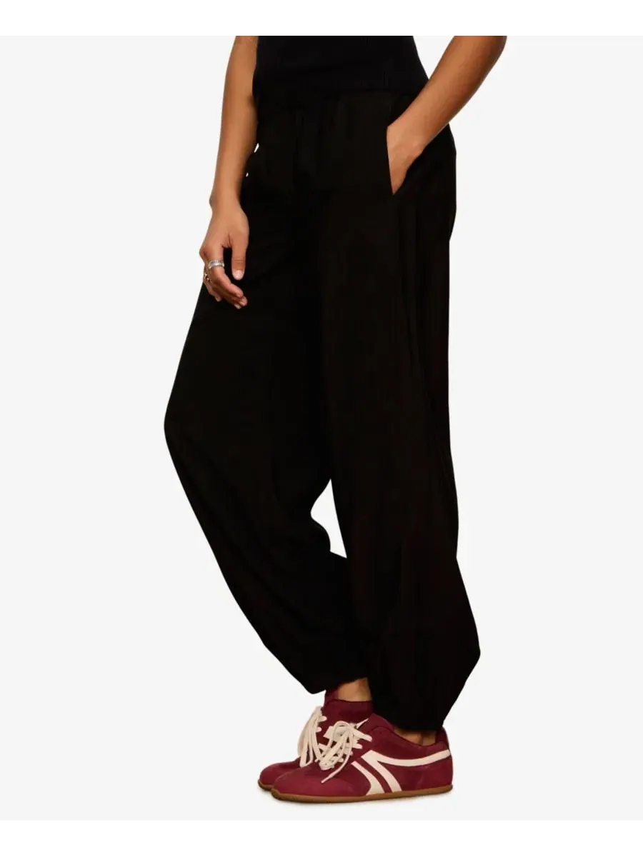 Брюки-бананы с широкой штаниной Petite Micro Wide-Leg Balloon Pants Sanctuary — изображение 4 из 6, черный