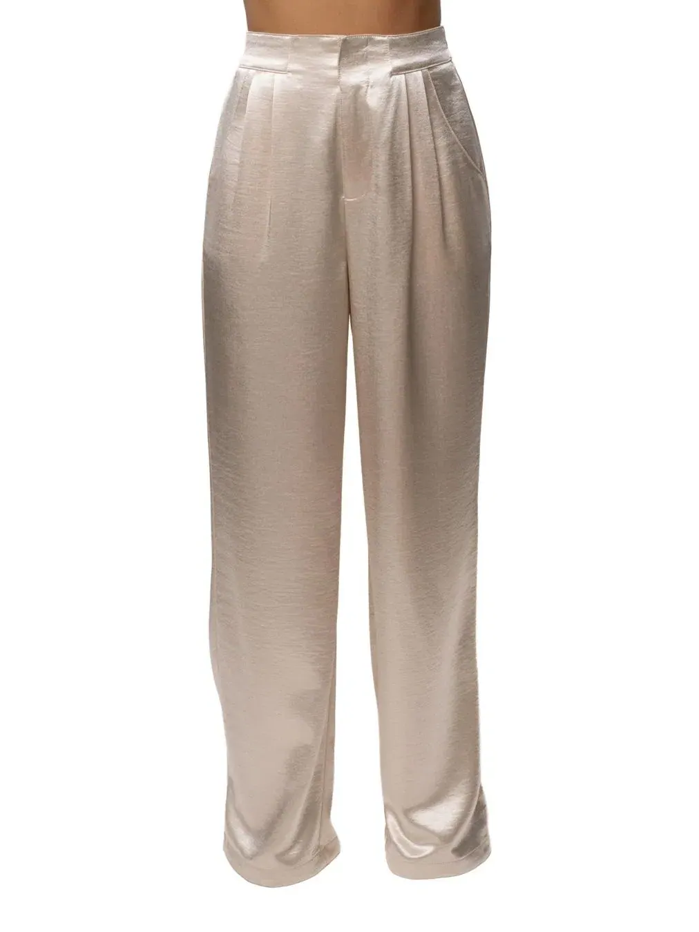 Брюки Thea Satin с высокой посадкой JLUXLABEL — изображение 1 из 11, белый