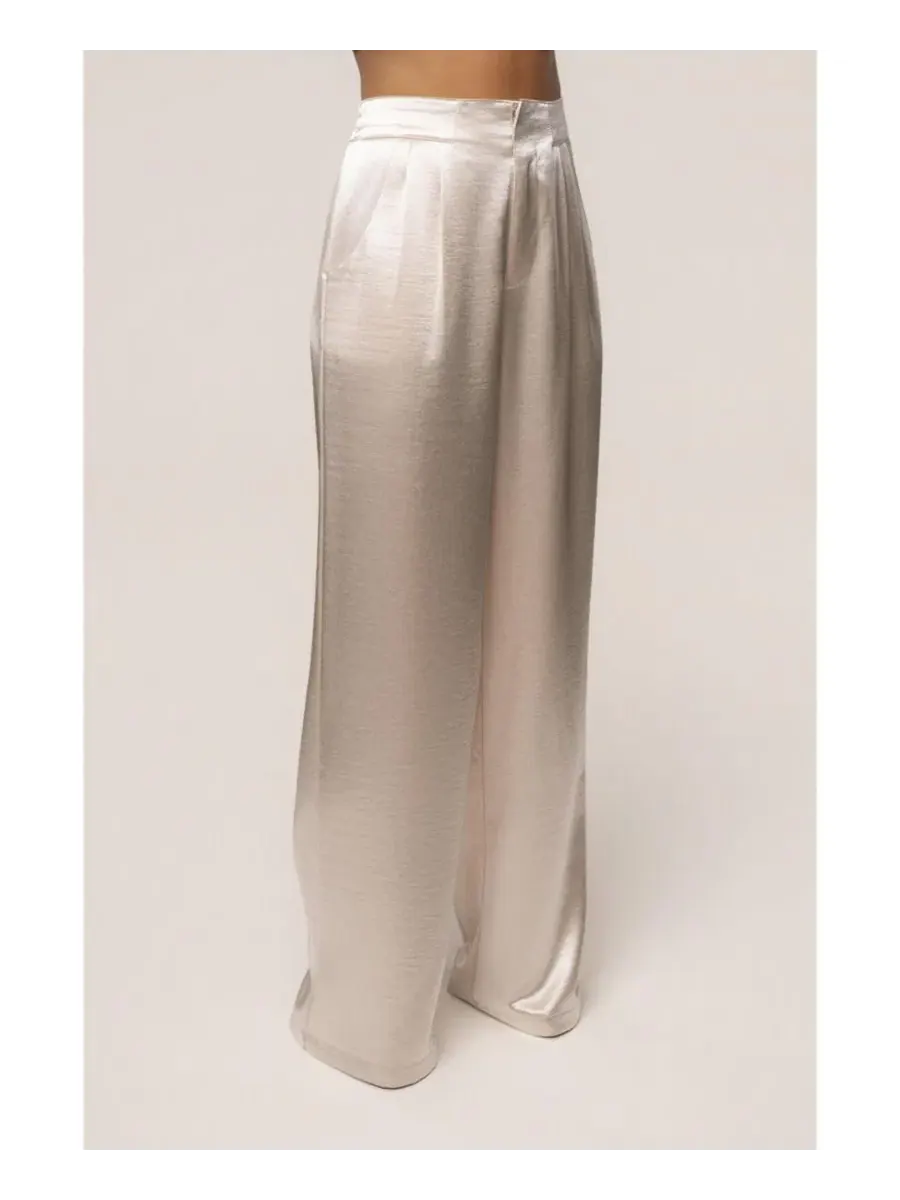 Брюки Thea Satin с высокой посадкой JLUXLABEL — изображение 11 из 11, белый