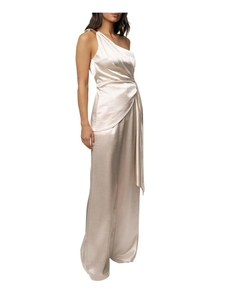 Брюки Thea Satin с высокой посадкой JLUXLABEL — изображение 5 из 11, белый