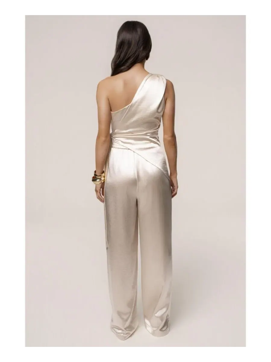 Брюки Thea Satin с высокой посадкой JLUXLABEL — изображение 6 из 11, белый