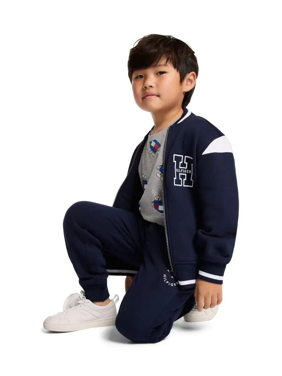 Флисовая куртка с принтом в полоску Collegiate Varsity Tommy Hilfiger — изображение 4 из 10, темно-синий