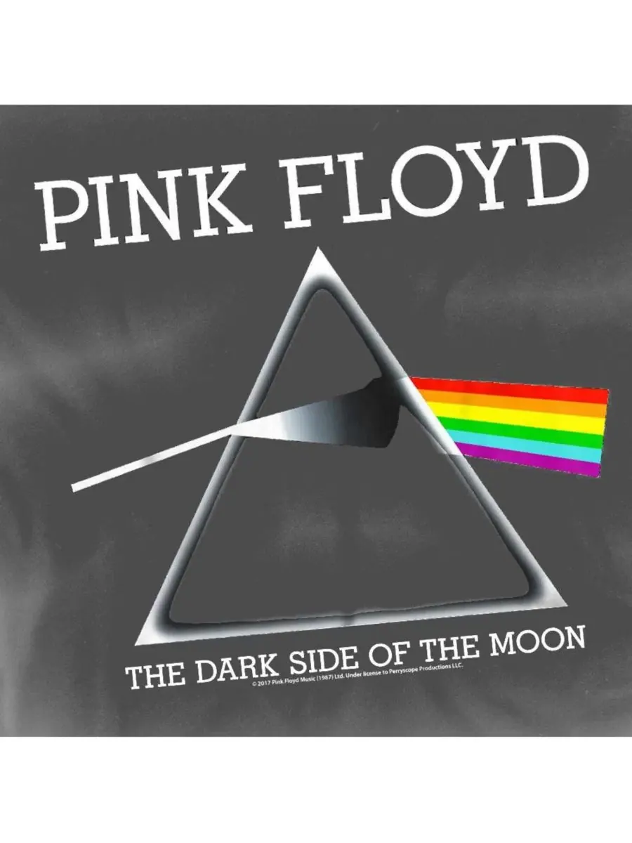 Мужская футболка с принтом Dark Og Pink Floyd — изображение 3 из 3, черный