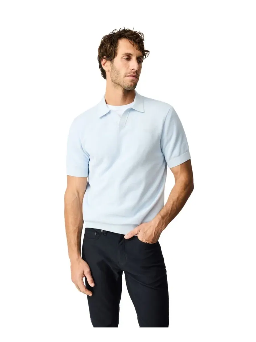 Мужское поло из хлопка Avalon Cotton Knitted Polo Rodd & Gunn — изображение 1 из 6, небесный