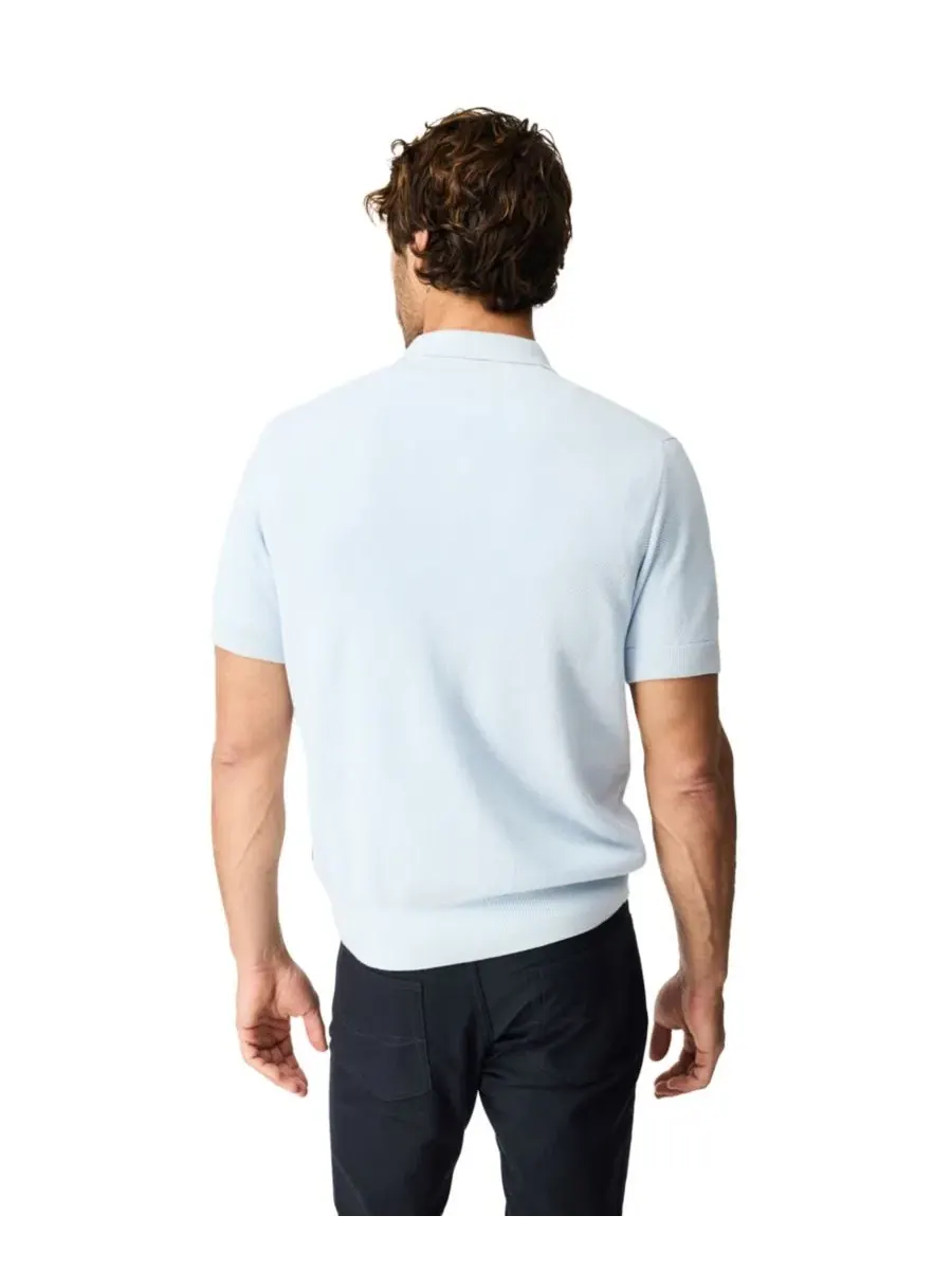 Мужское поло из хлопка Avalon Cotton Knitted Polo Rodd & Gunn — изображение 3 из 6, небесный
