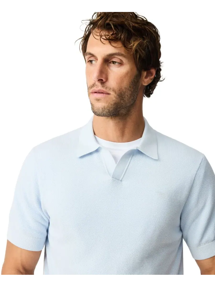 Мужское поло из хлопка Avalon Cotton Knitted Polo Rodd & Gunn — изображение 5 из 6, небесный