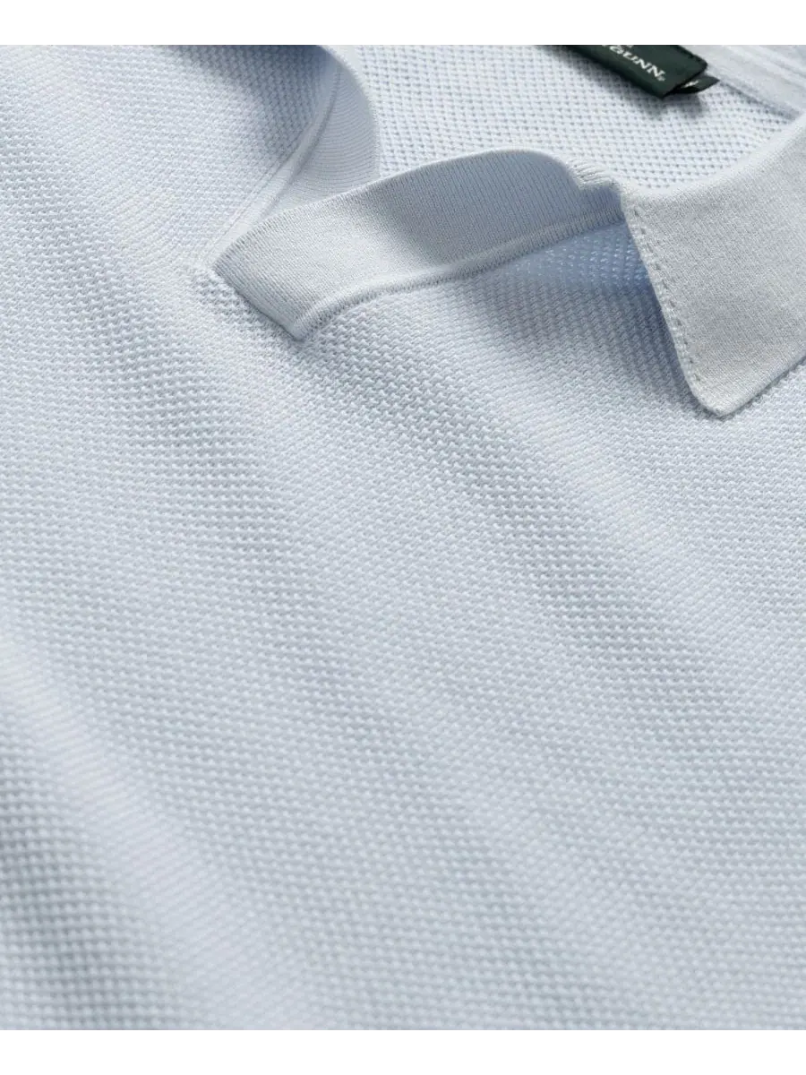 Мужское поло из хлопка Avalon Cotton Knitted Polo Rodd & Gunn — изображение 6 из 6, небесный