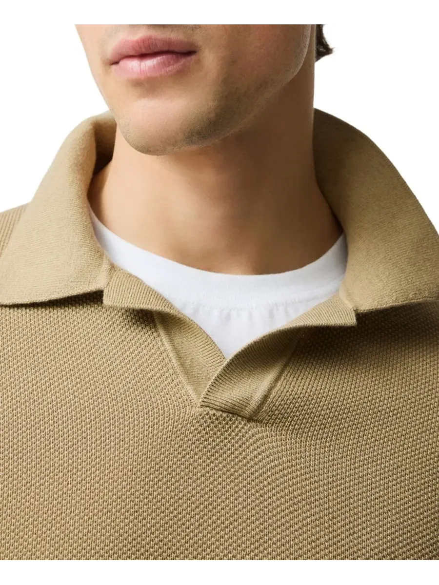 Мужское поло из хлопка Avalon Cotton Knitted Polo Shirt Rodd & Gunn — изображение 2 из 4, верблюжий