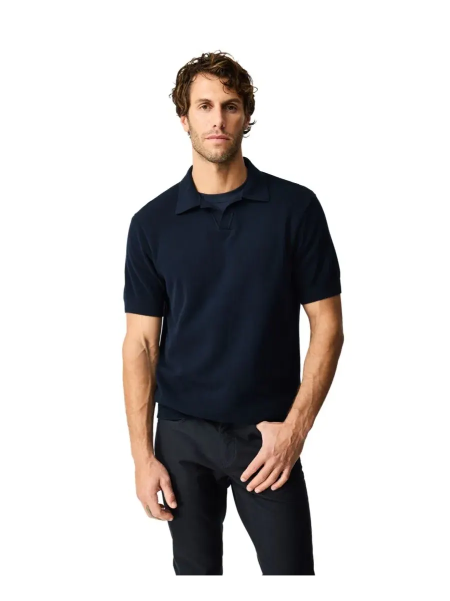 Мужское поло из хлопка Avalon Cotton Knitted Polo Rodd & Gunn — изображение 1 из 6, затмение