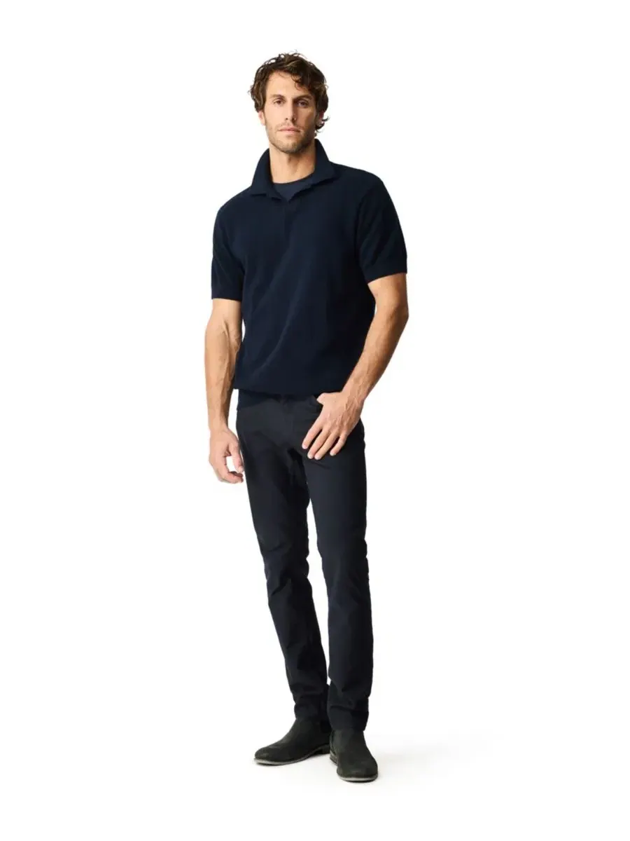 Мужское поло из хлопка Avalon Cotton Knitted Polo Rodd & Gunn — изображение 2 из 6, затмение