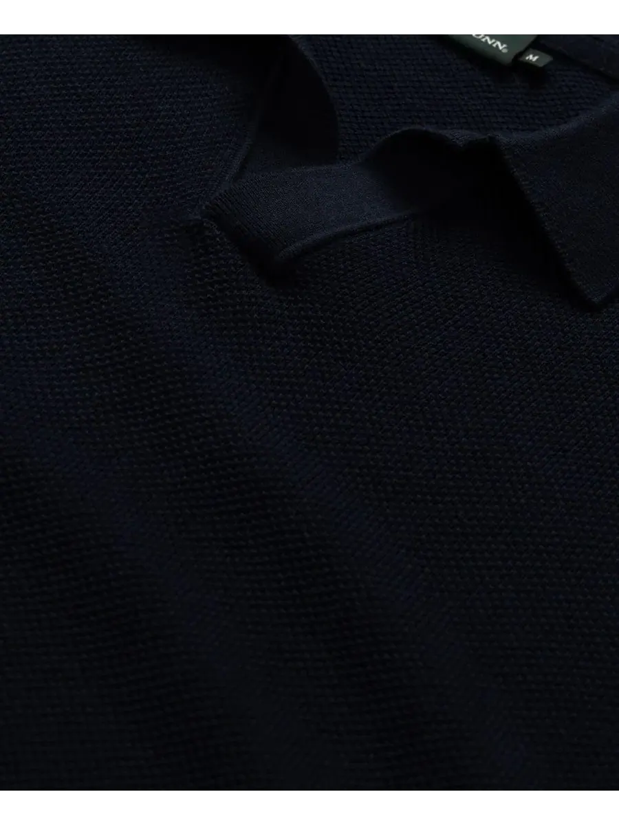 Мужское поло из хлопка Avalon Cotton Knitted Polo Rodd & Gunn — изображение 5 из 6, затмение