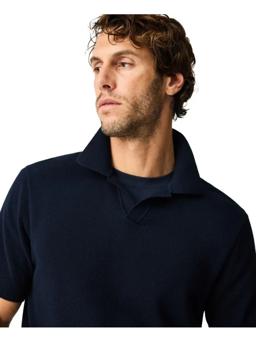 Мужское поло из хлопка Avalon Cotton Knitted Polo Rodd & Gunn — изображение 6 из 6, затмение