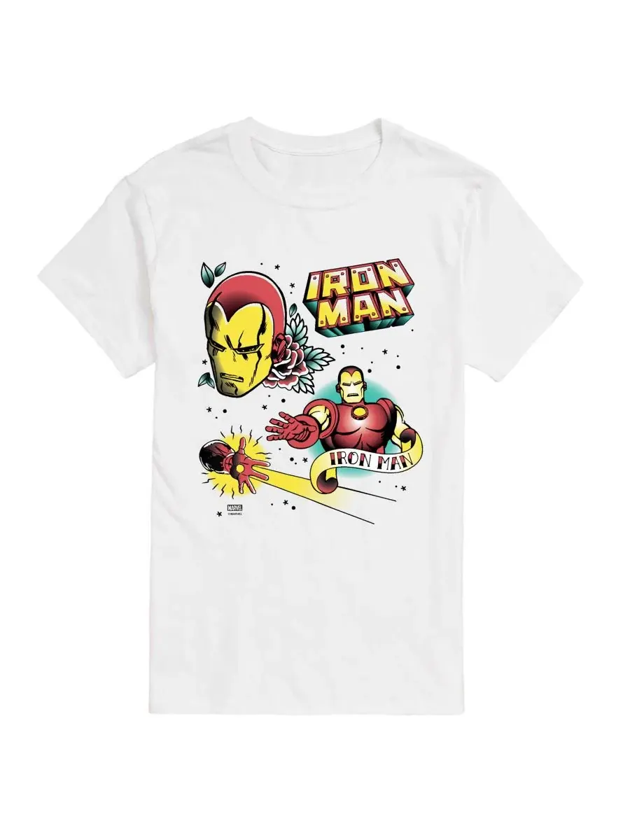 Футболка с принтом Iron Man Traditional Tattoo AIRWAVES — изображение 1 из 3, белый
