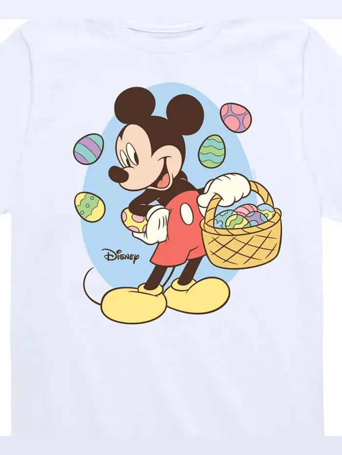 Футболка для мальчиков Toddler с принтом Disney Mickey Easter Basket — изображение 3 из 3, белый