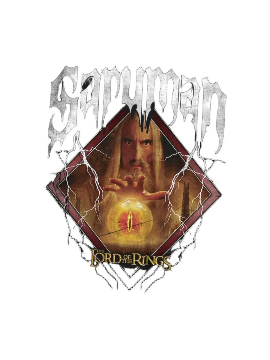 Футболка с принтом The Saruman Band Lord Of The Rings — изображение 2 из 3, черный