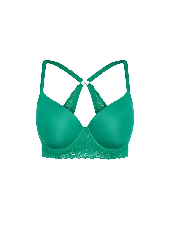 Бюстгальтер Gemma Contour Longline размера Plus CITY CHIC — изображение 4 из 5, зеленый
