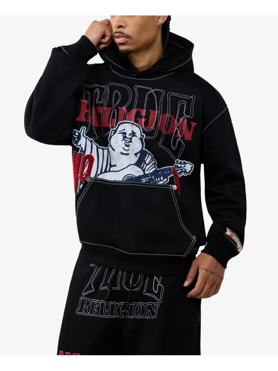 Худи с принтом Buddha Logo True Religion — изображение 2 из 3, черный