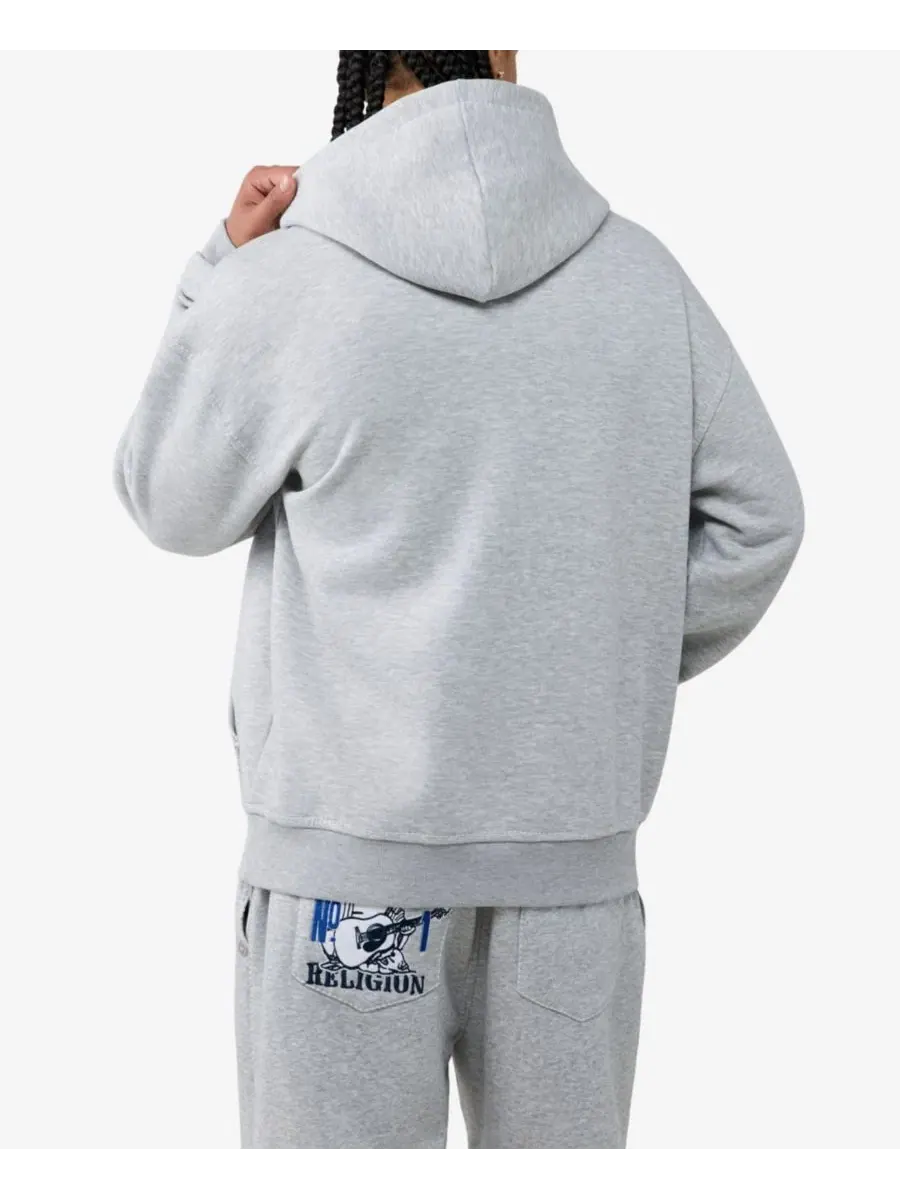 Худи с принтом Buddha Logo True Religion — изображение 3 из 3, серый