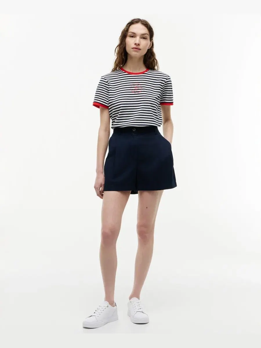 Футболка с коротким рукавом и полосатым принтом Tommy Hilfiger — изображение 2 из 5, темный темно-синий