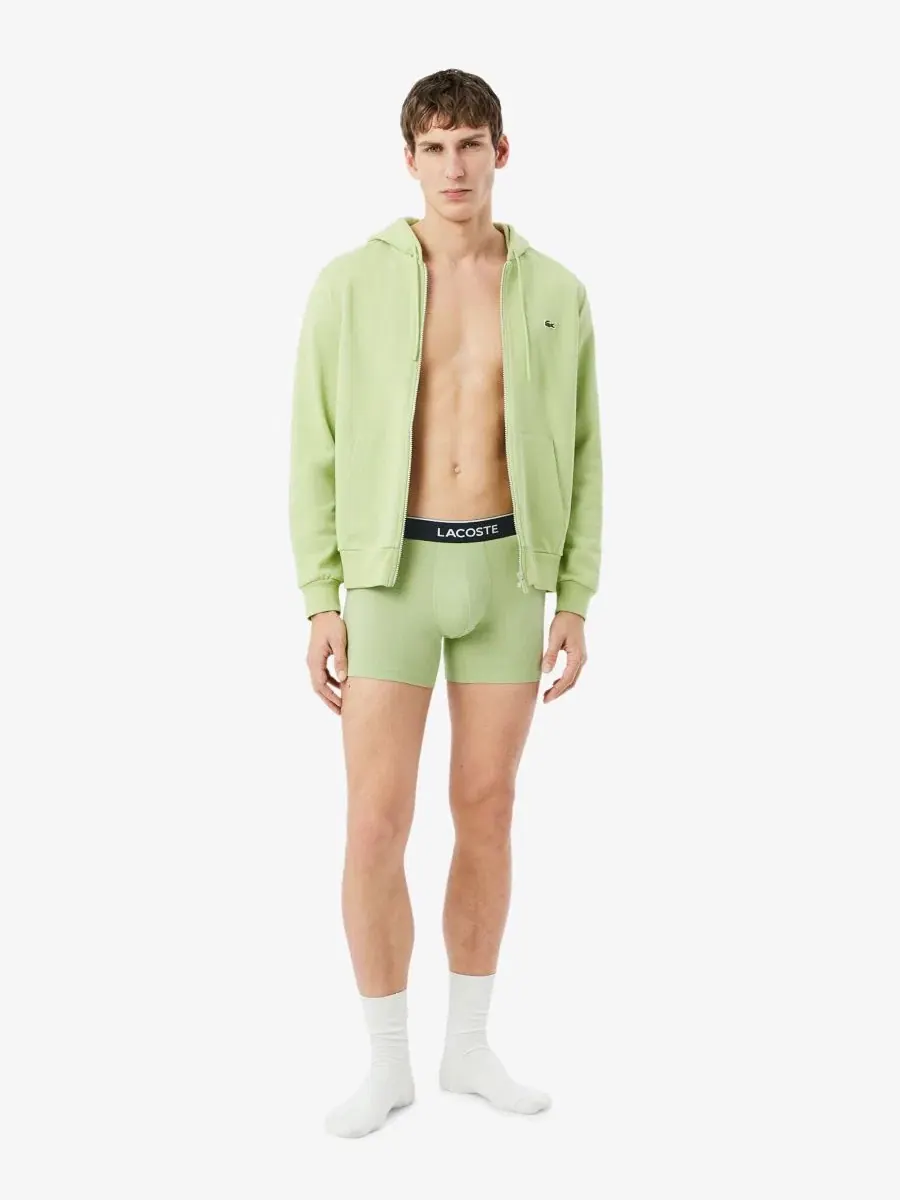 Комплект трусов-боксеров с логотипом Lacoste, 3 пары — изображение 4 из 7, зеленый-черный