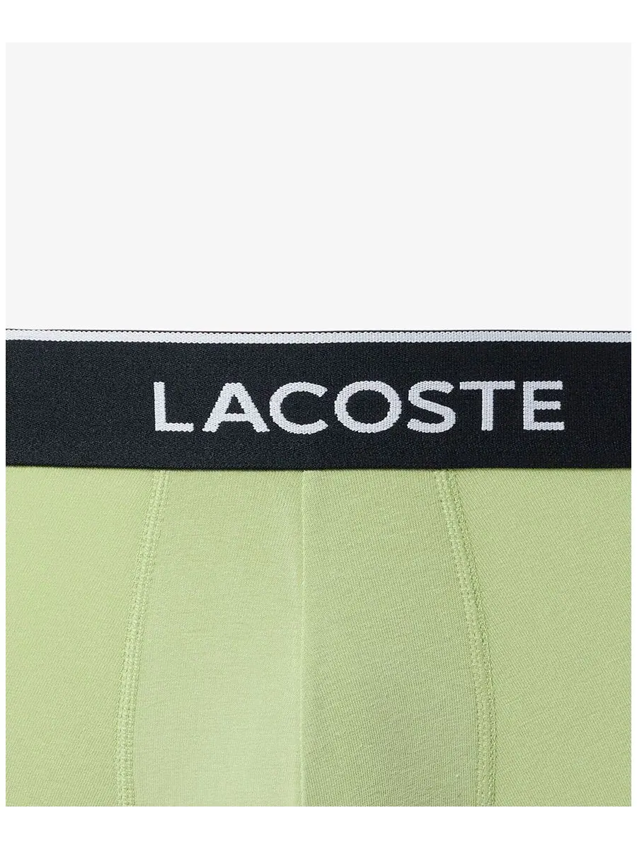 Комплект трусов-боксеров с логотипом Lacoste, 3 пары — изображение 5 из 7, зеленый-черный