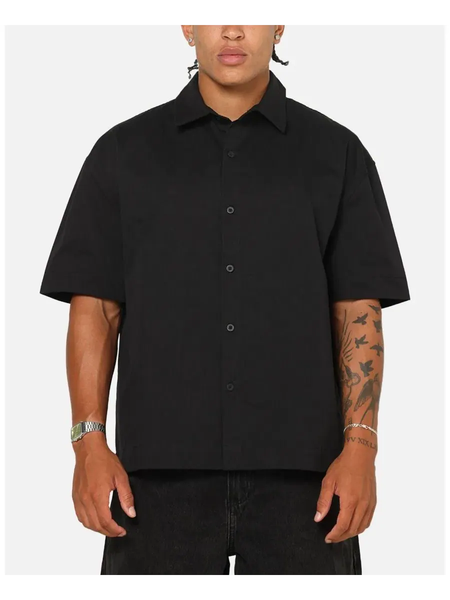 Мужская рубашка с жемчужными деталями Pearl Script Button Up Shirt SAINT MORTA