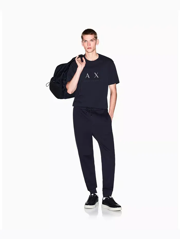 Мужская футболка с фактурной сеткой A|X Armani Exchange — изображение 2 из 5, синий