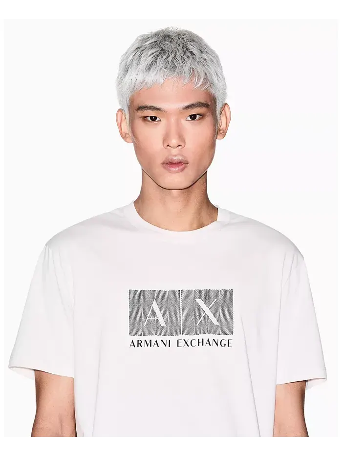 Мужская футболка с фактурной сеткой A|X Armani Exchange — изображение 2 из 5, белый