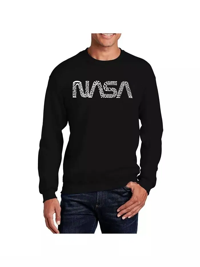 Толстовка с круглым вырезом Word Art Worm Nasa LA Pop Art — изображение 1 из 2, черный