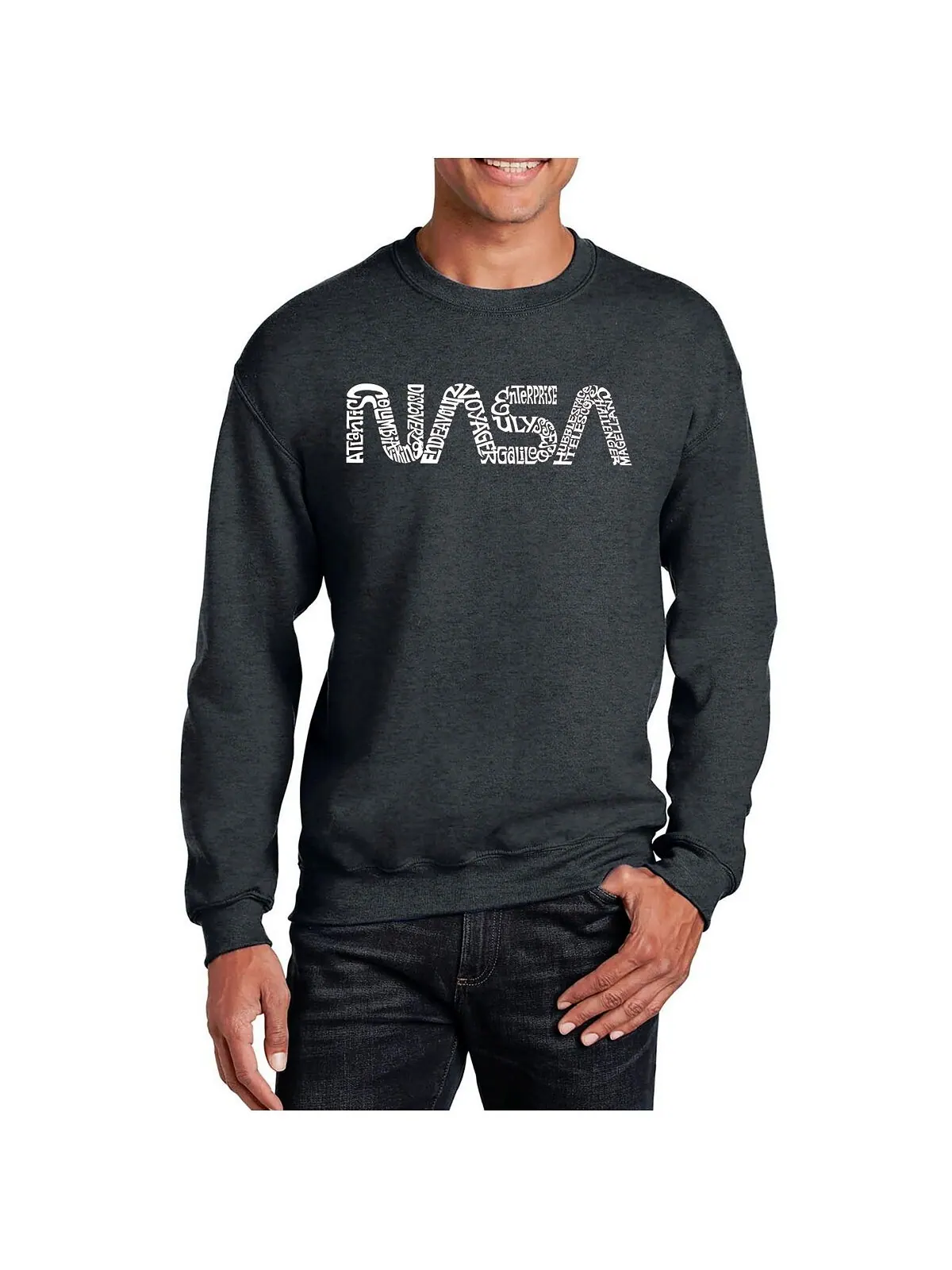 Толстовка word art worm nasa с круглым вырезом LA Pop Art — изображение 1 из 2, серый