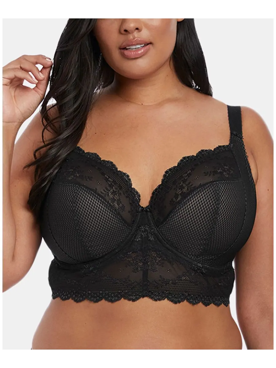 Бюстгальтер Charley Lace Underwire Longline Bra EL4381 для полных фигур, доступен только онлайн — изображение 1 из 2, черный