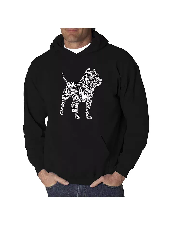 Мужская худи с принтом Word Art - Pit bull LA Pop Art — изображение 1 из 3, черный