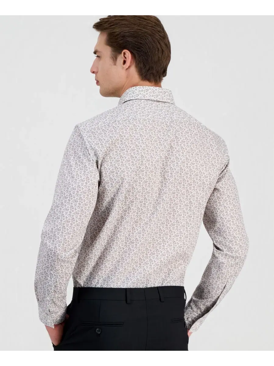 Рубашка классическая с воротником Кент, с длинным рукавом, Modern Fit Hugo Boss — изображение 2 из 6, светлый коричневый