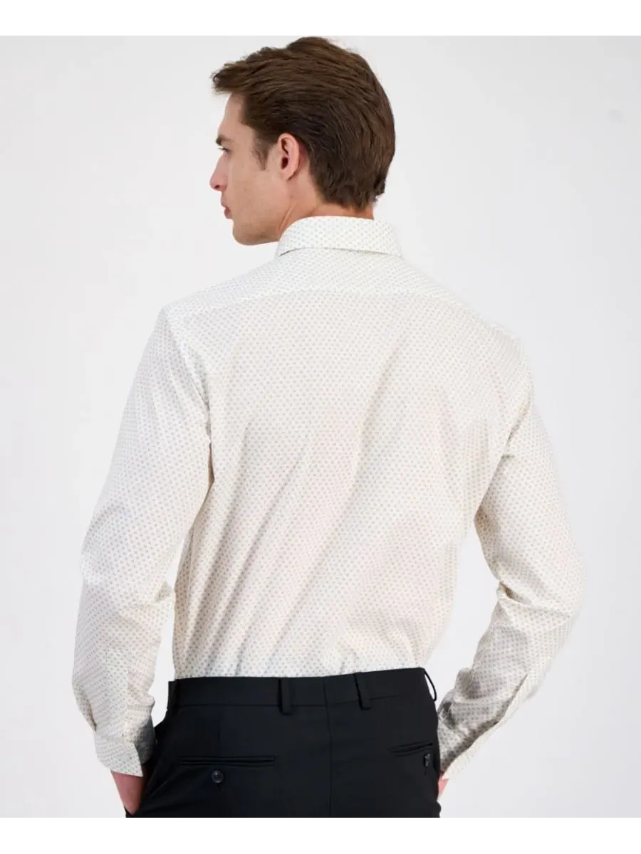 Рубашка классическая с воротником кент, современный крой Hugo Boss — изображение 2 из 6, желтый