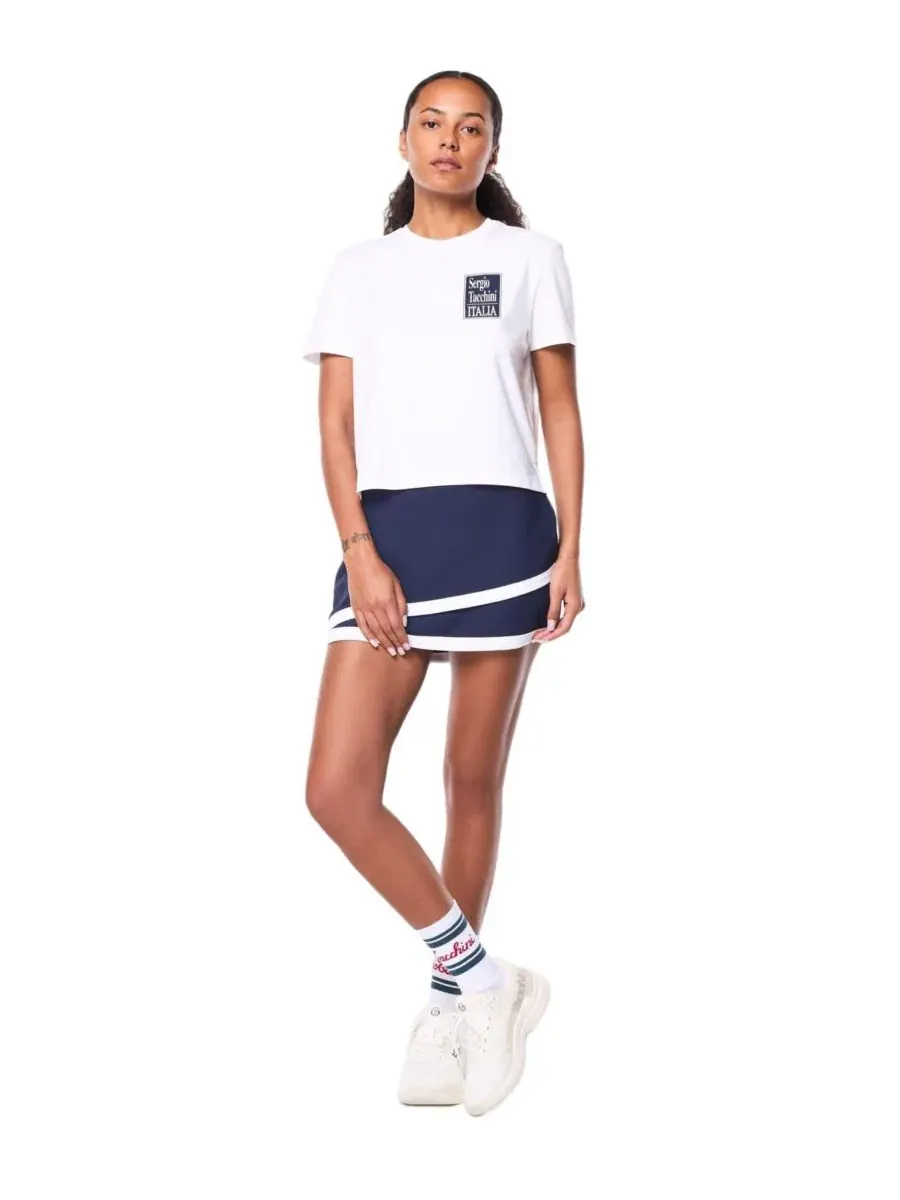 Футболка женская с коротким рукавом и принтом Italia Sergio Tacchini — изображение 3 из 4, белый