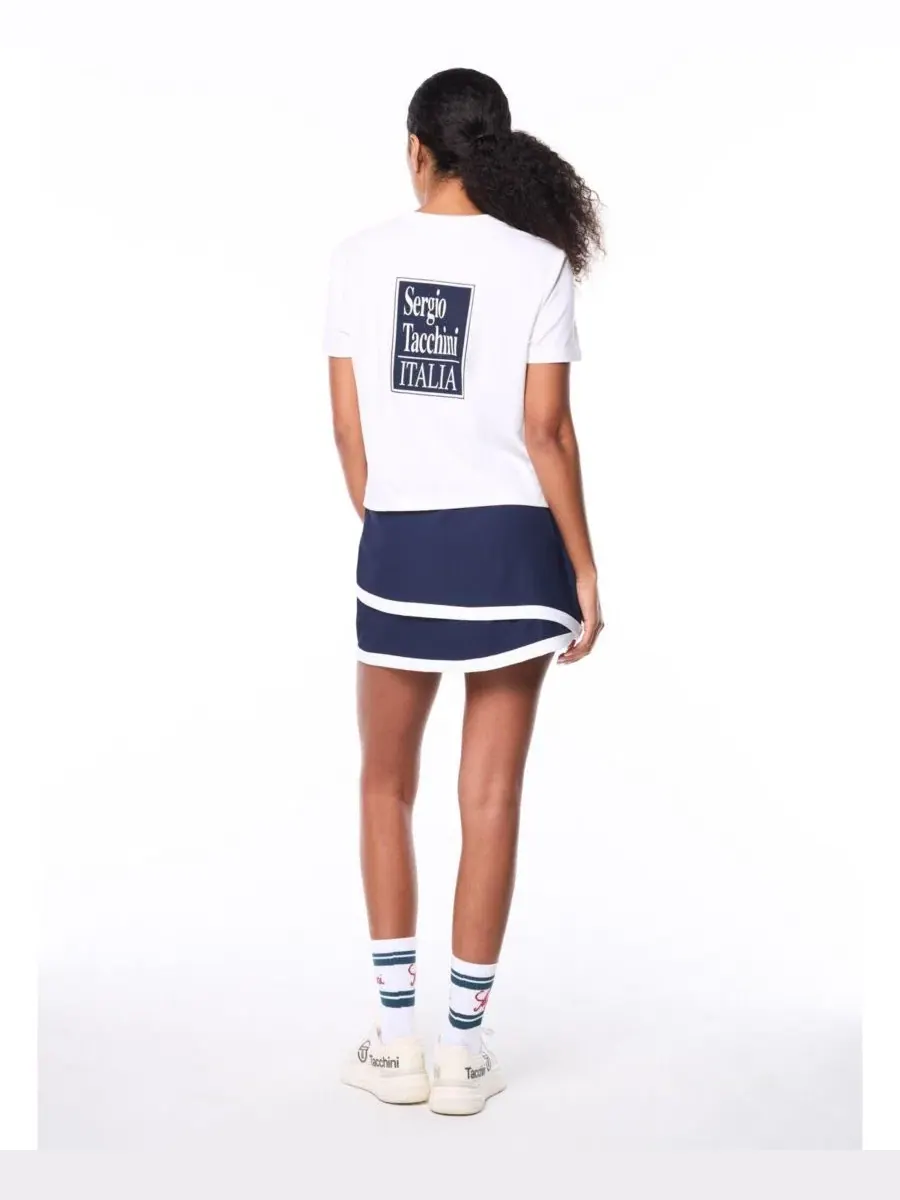 Футболка женская с коротким рукавом и принтом Italia Sergio Tacchini — изображение 4 из 4, белый