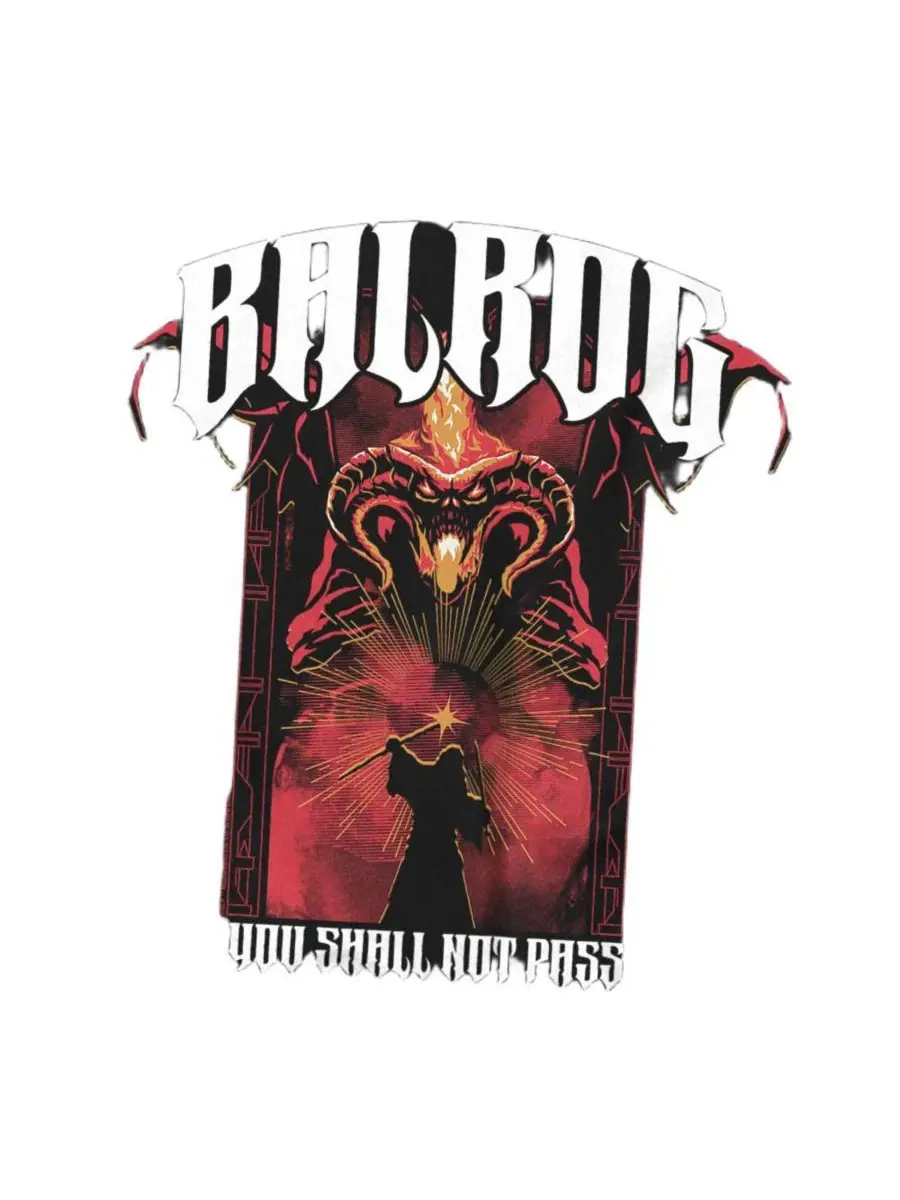 Футболка с принтом Balrog Band Lord Of The Rings — изображение 2 из 3, черный