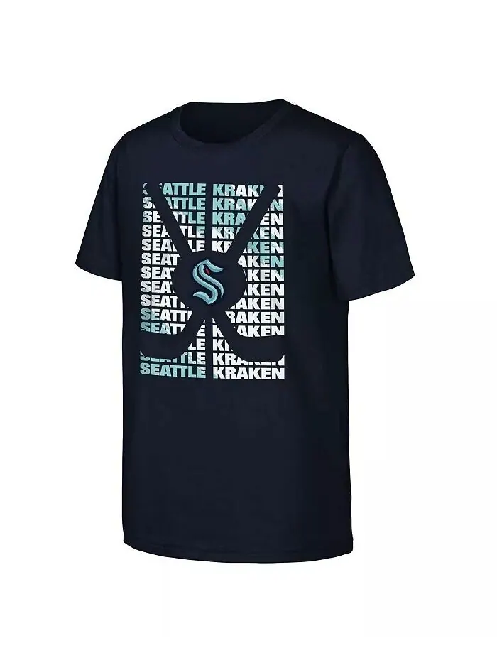Футболка Deep Sea Seattle Kraken Box для мальчиков и девочек Big Seattle Outerstuff — изображение 1 из 1, темно-синий