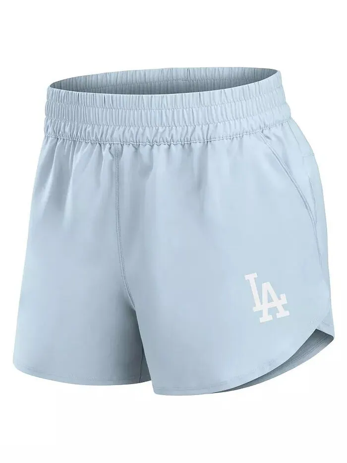 Женские голубые шорты Los Angeles Dodgers Studio из тканого материала Vibe Fanatics — изображение 3 из 3, светлый синий