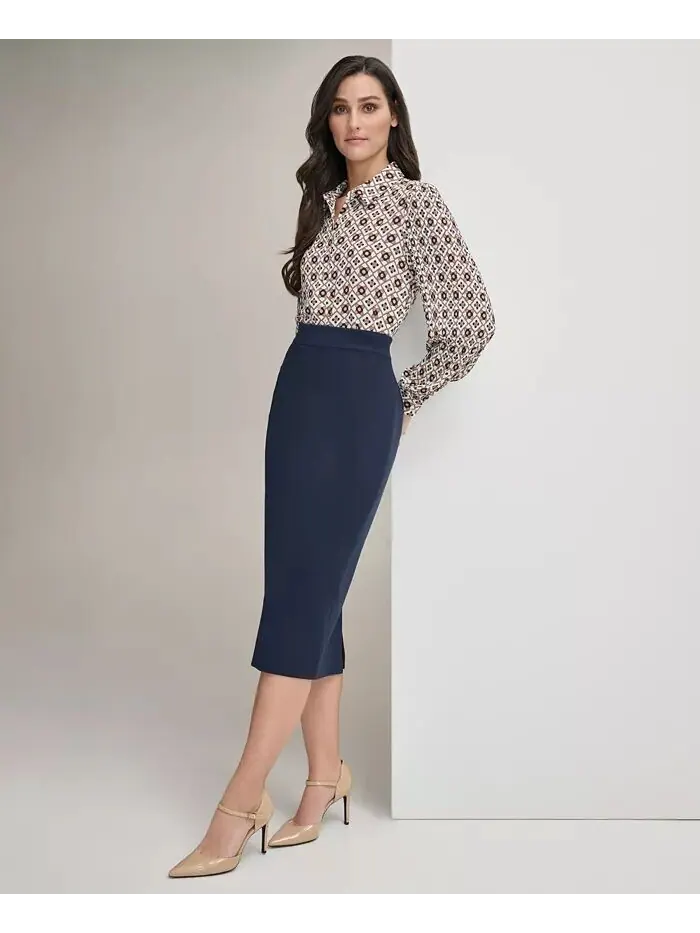 Женская юбка-карандаш Ponte Midi Tommy Hilfiger — изображение 5 из 6, синий