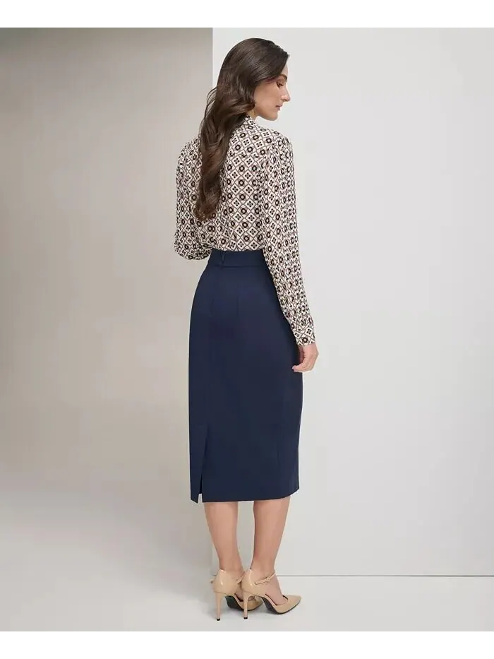 Женская юбка-карандаш Ponte Midi Tommy Hilfiger — изображение 6 из 6, синий