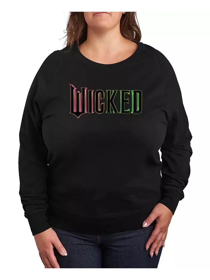 Футболка-пуловер с графическим логотипом Wicked Theatrical Plus Size Hybrid Apparel — изображение 1 из 3, черный