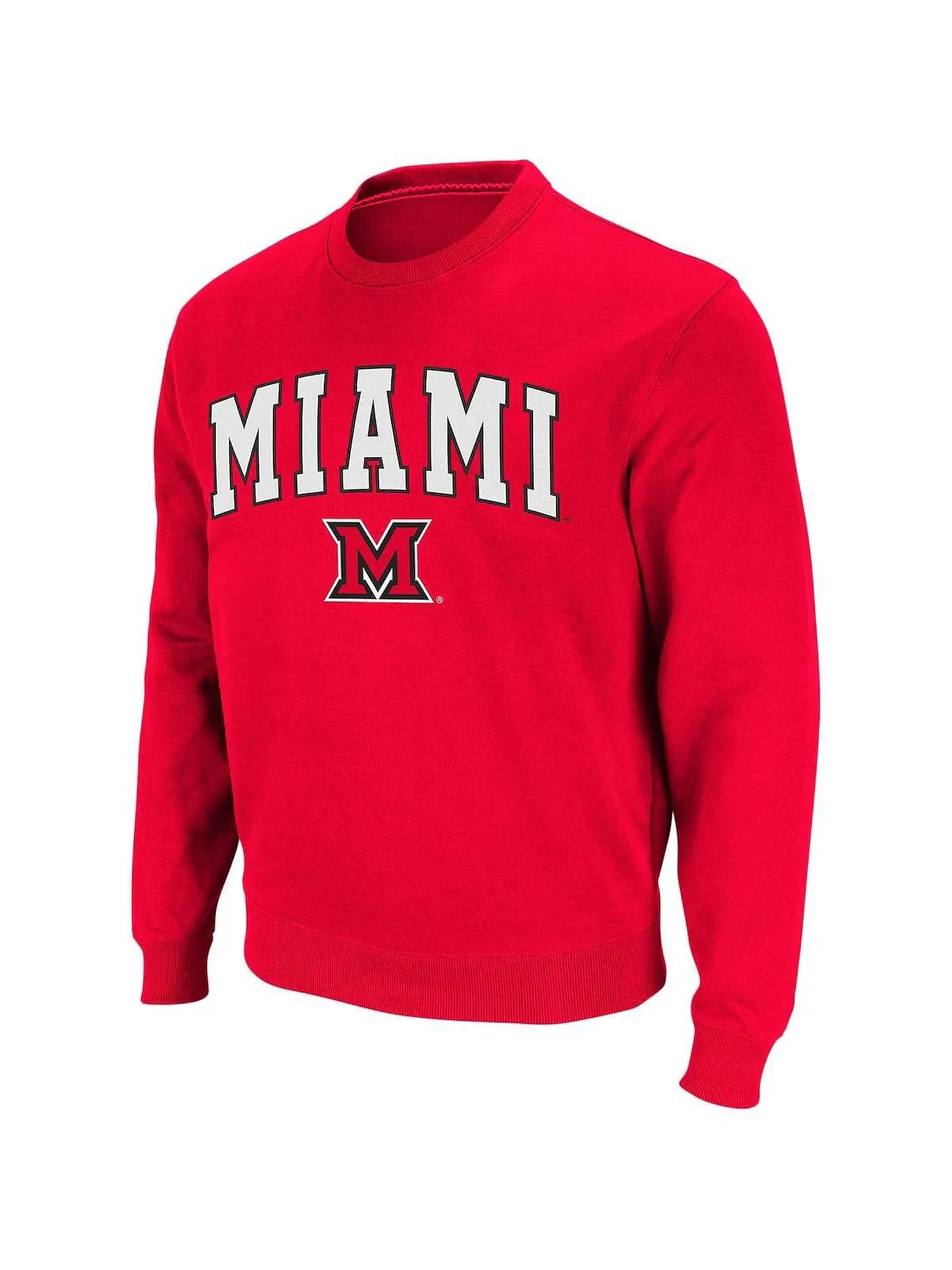 Мужская толстовка с круглым вырезом redhawks arch logo red miami university Colosseum — изображение 2 из 4, красный