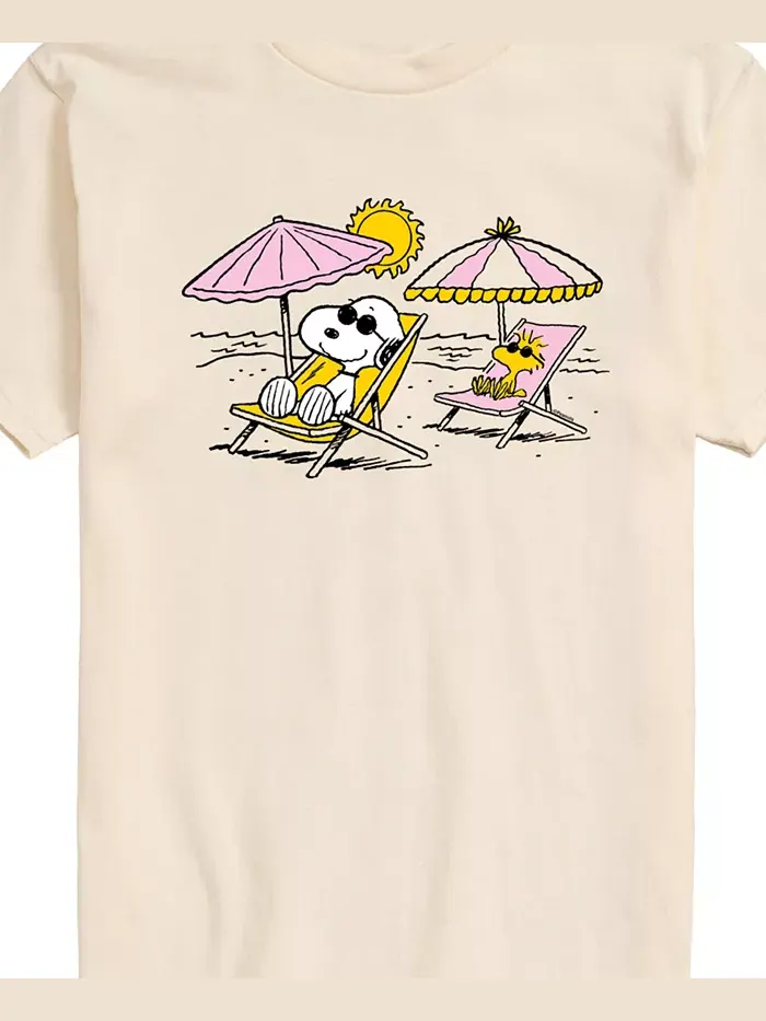 Мужская футболка с коротким рукавом Peanuts Snoopy Beach Day AIRWAVES — изображение 2 из 3, бежевый хаки