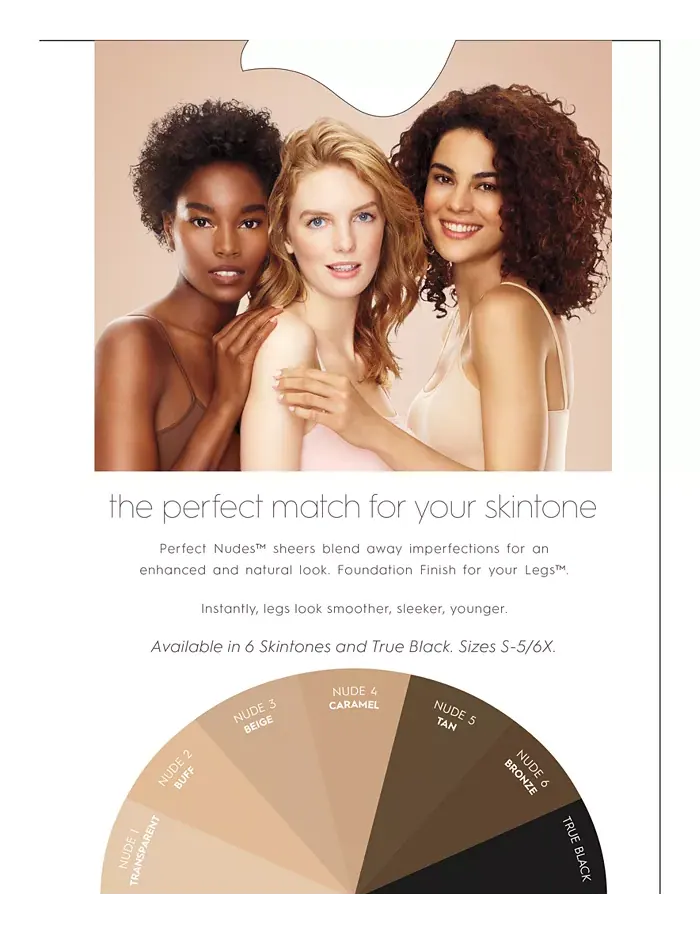 Hanes Perfect Nudes Run Resistant Tummy-Control Girl-Short Колготки ALLSTAR PRODUCTS GROUP — изображение 2 из 3, черный