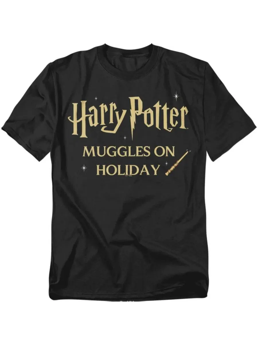 Футболка с принтом Muggles On Holiday Wand Harry Potter — изображение 1 из 3, черный