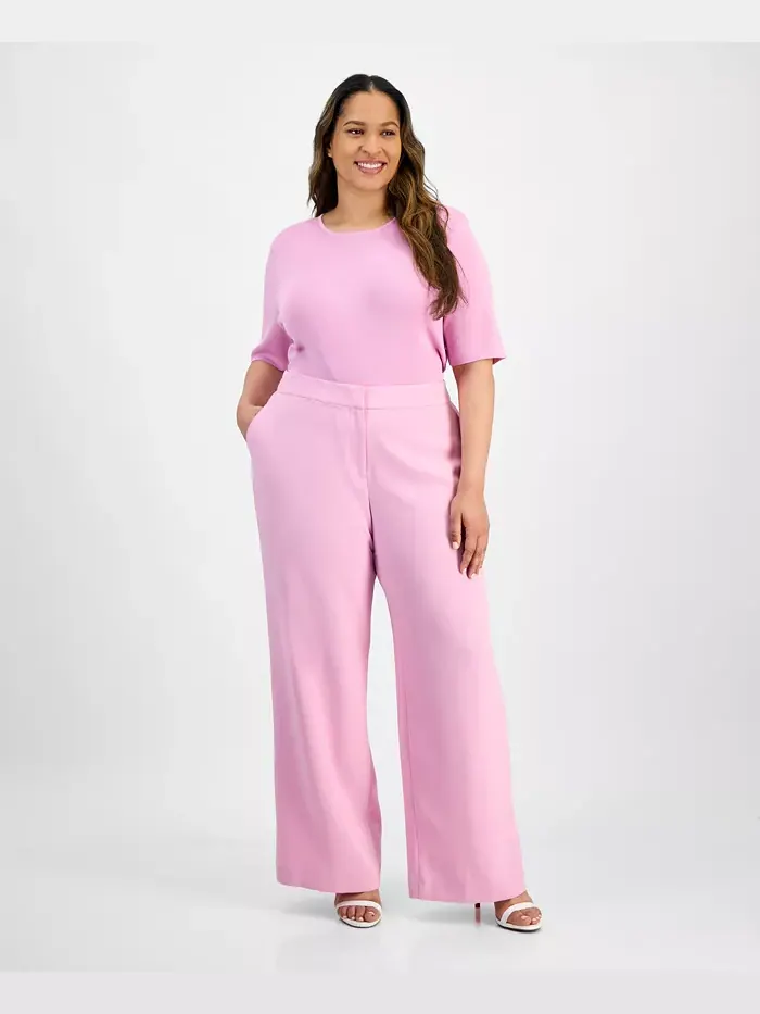 Широкие брюки Plus Size Tahari ASL — изображение 1 из 4, розовый