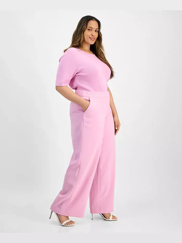 Широкие брюки Plus Size Tahari ASL — изображение 2 из 4, розовый
