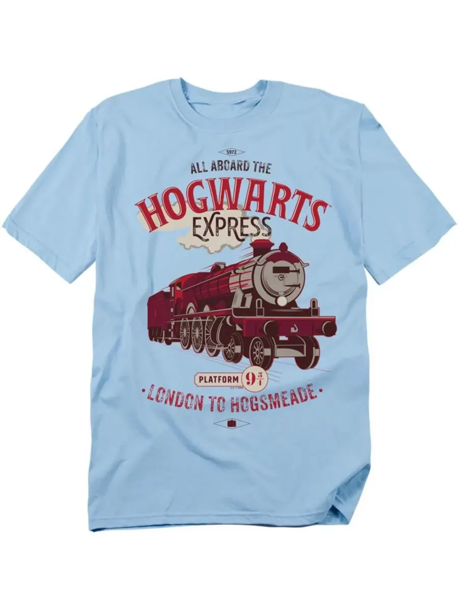 Мужская футболка с буквами Хогвартс-экспресса Harry Potter — изображение 1 из 3, светлый синий